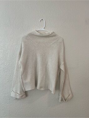 Anthropologie White Mockneck Sweater